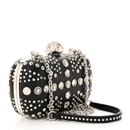 Alexander McQueen Nappa Studded Britannia Skull Box Clutch Black 3 of 10