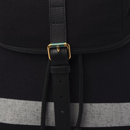 Burberry Overdyed Canvas Mega Check Drifton Backpack Black 8 of 8
