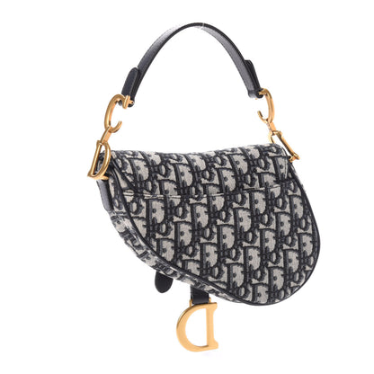 Christian Dior Oblique Mini Saddle Bag Blue 3 of 11