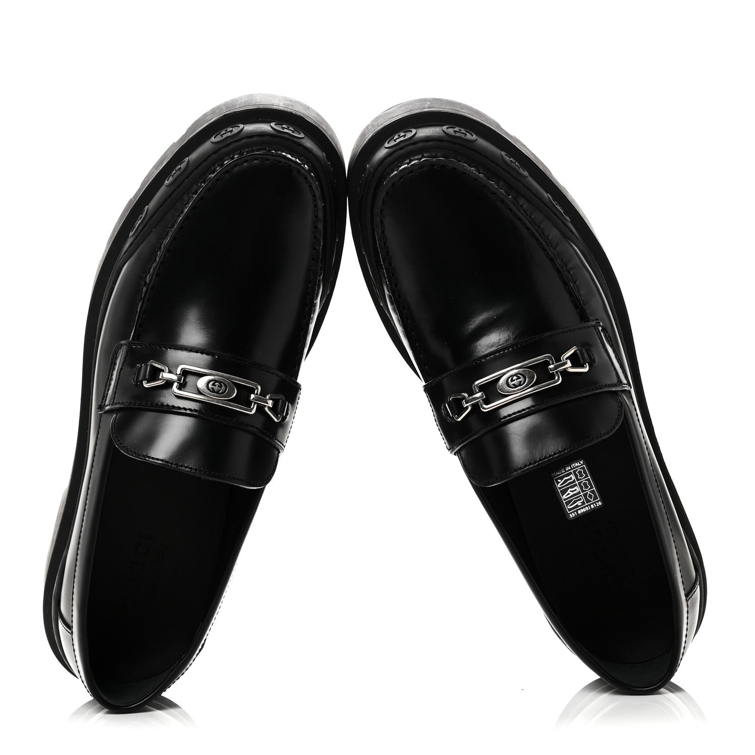 Gucci Sherlin Millennial Ribot Mens Platform Loafers 10 Black 2 of 9