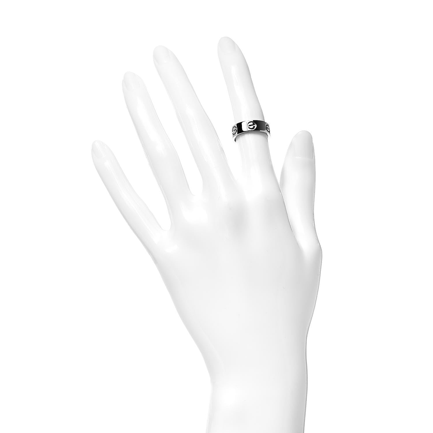 Cartier 18K White Gold 5.5mm LOVE Ring 48 4.5 2 of 5