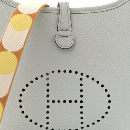 Hermes Taurillon Clemence Flipperball Sangle Evelyne TPM Bleu Pale Caramel Nata Gold 8 of 11