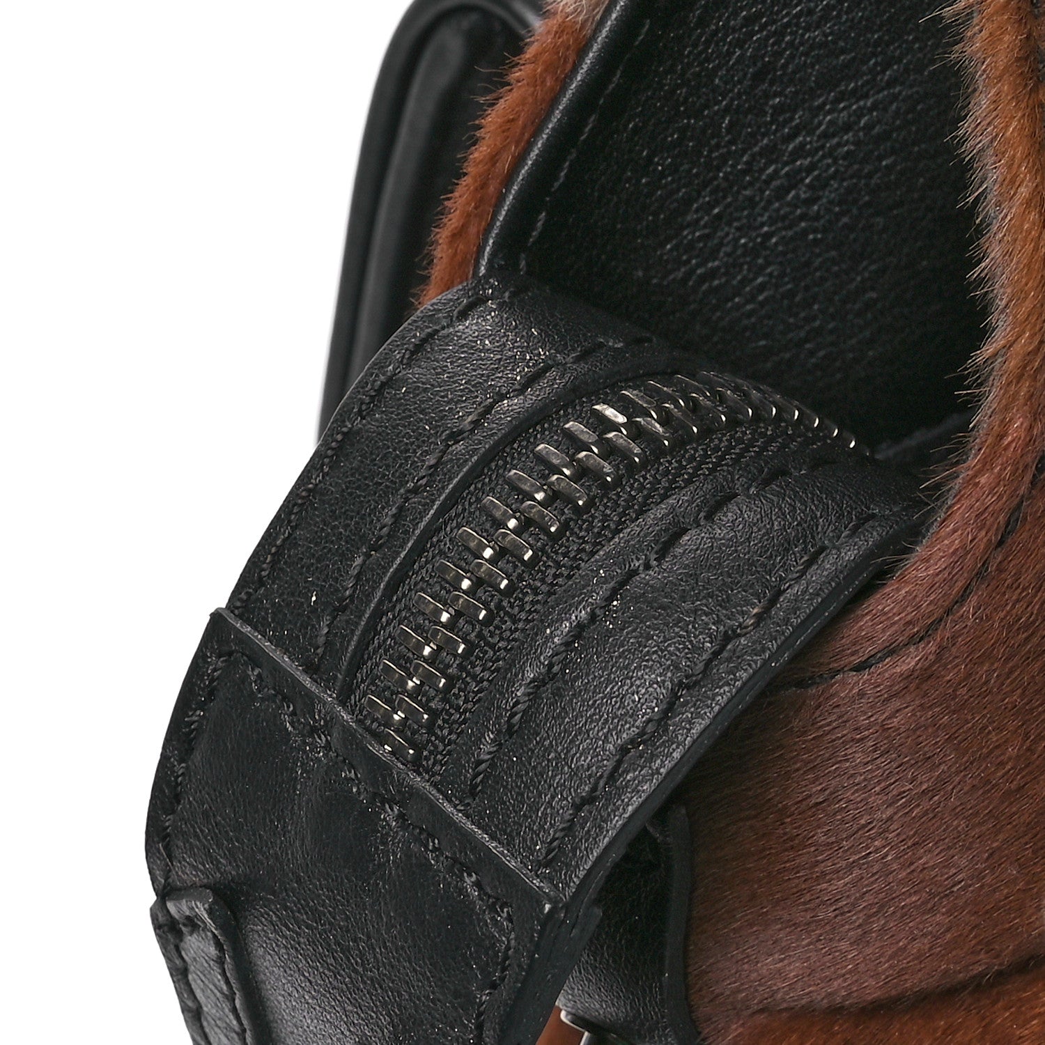 Christian Louboutin Pony Hair Calfskin Spikes Syd Backpack Coffee Bronze Black 11 of 12