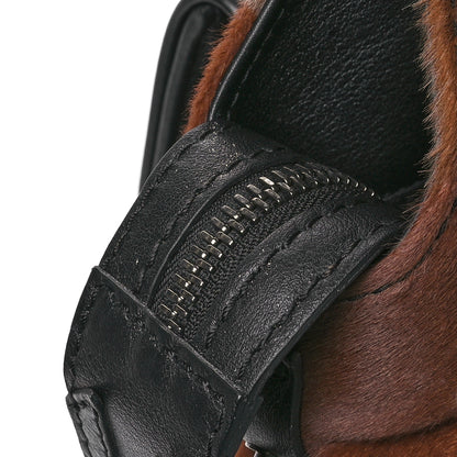 Christian Louboutin Pony Hair Calfskin Spikes Syd Backpack Coffee Bronze Black 11 of 12