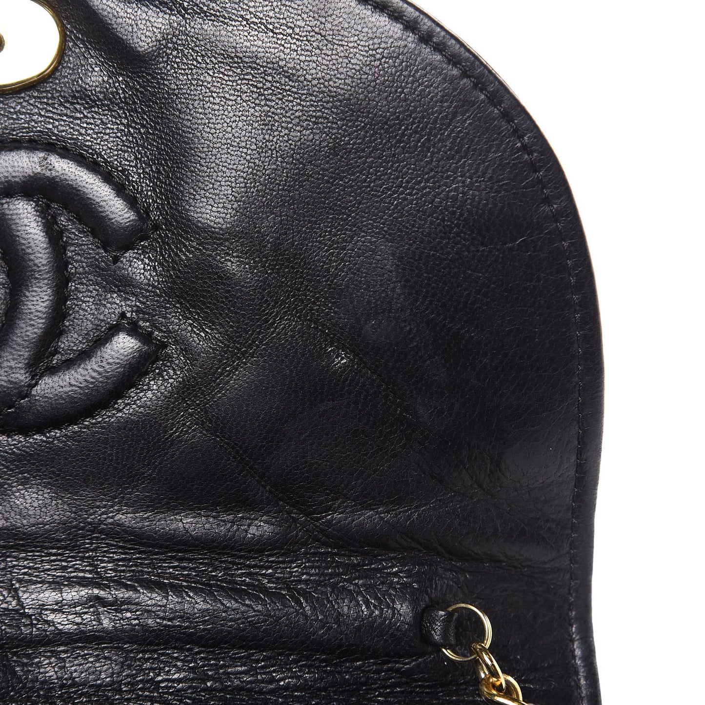 Lambskin Quilted Small Tassel Flap Black