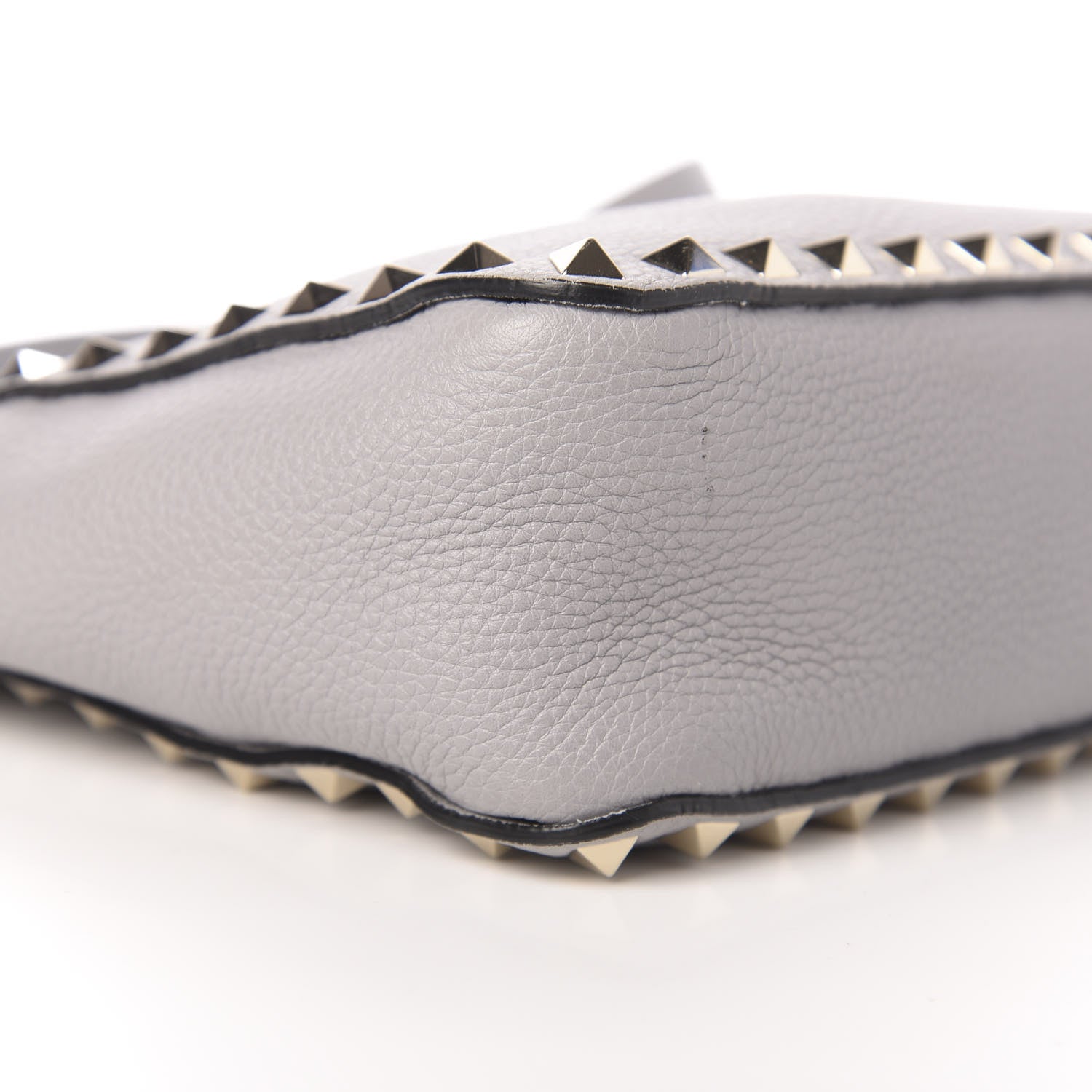 Valentino Garavani Pebbled Calfskin Mini Rockstud Flip-Lock Messenger Bag Pastel Grey 7 of 9