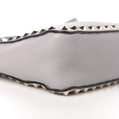 Valentino Garavani Pebbled Calfskin Mini Rockstud Flip-Lock Messenger Bag Pastel Grey 7 of 9
