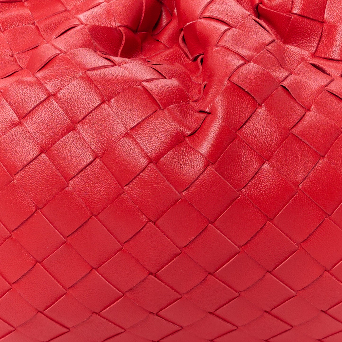 Nappa Maxi Intrecciato The Pouch Oversized Clutch Bright Red