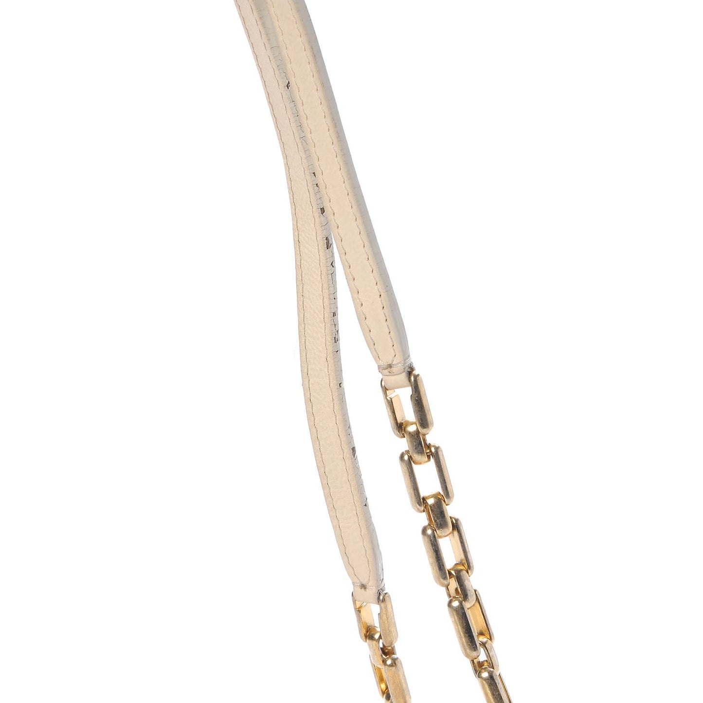 Calfskin Quilted Retro Chain Flap Beige