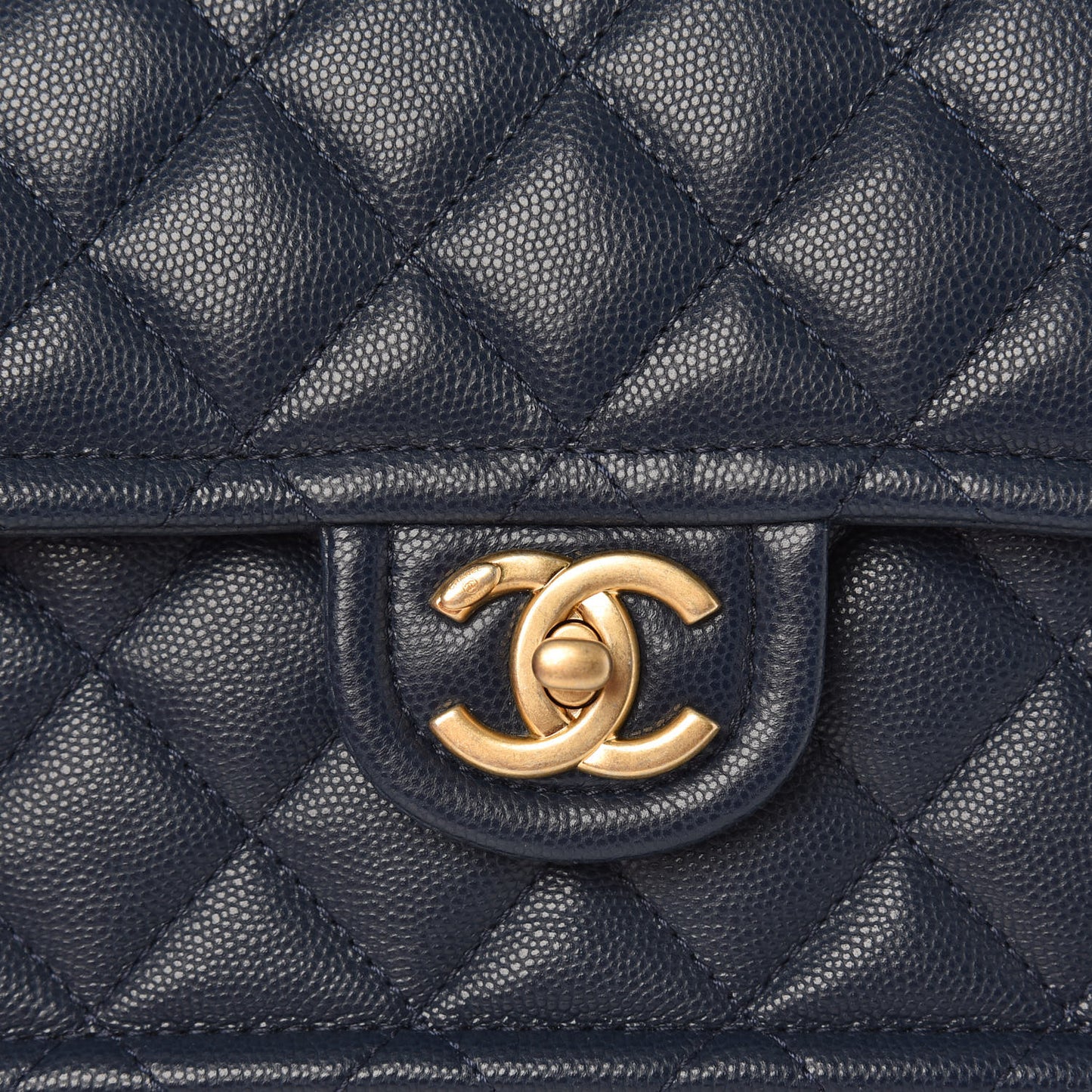 Caviar Quilted Medium Sweet Classic Flap Navy Blue