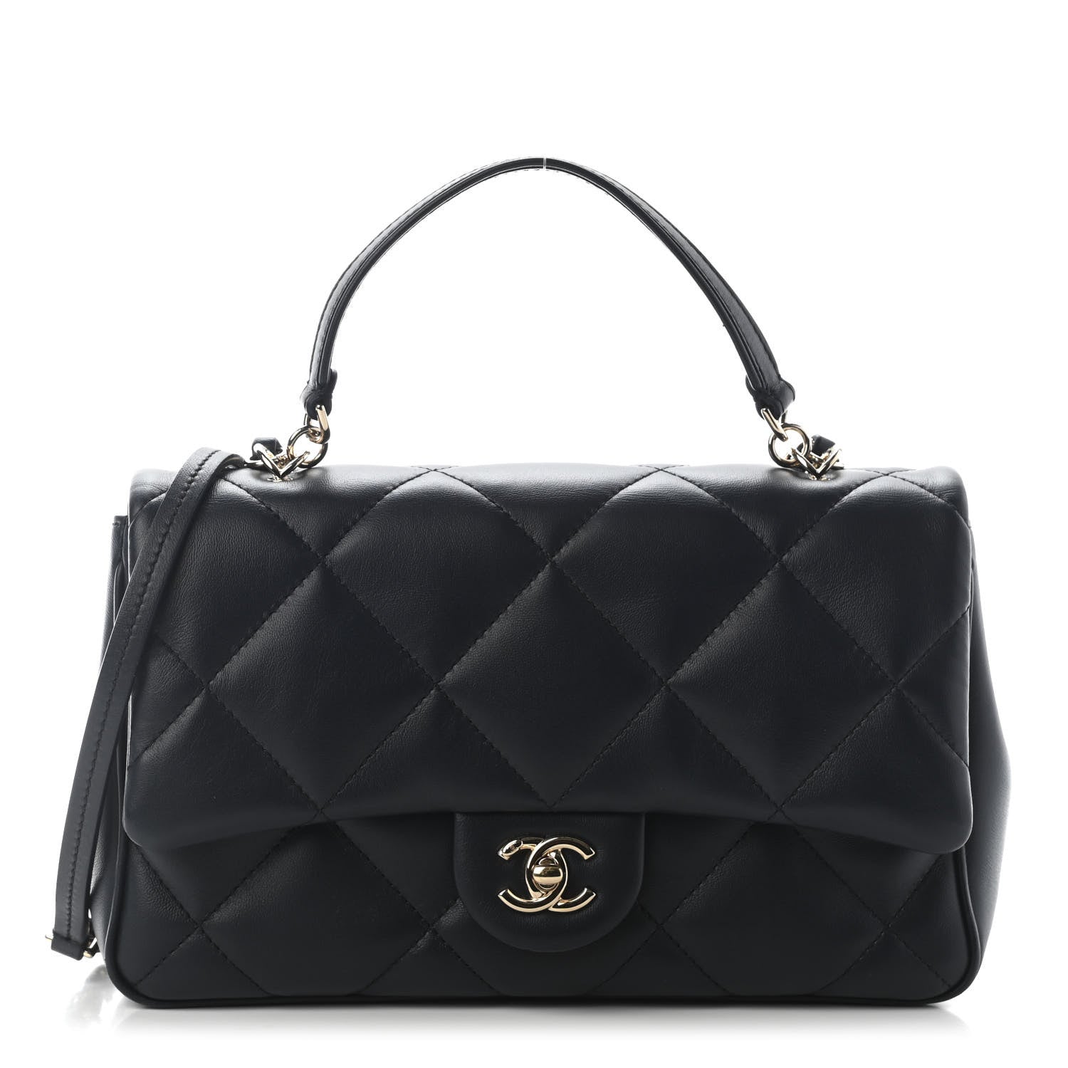 Chanel Lambskin Quilted Easy Carry Flap Navy 1 of 9