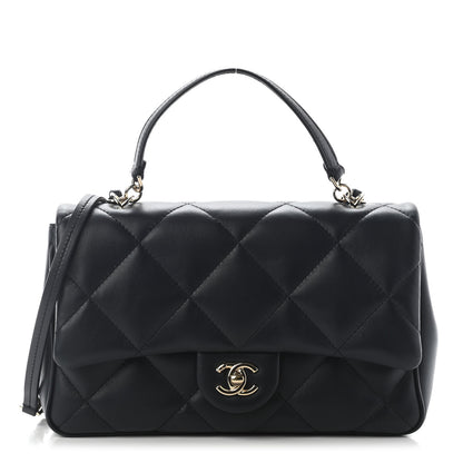 Chanel Lambskin Quilted Easy Carry Flap Navy 1 of 9