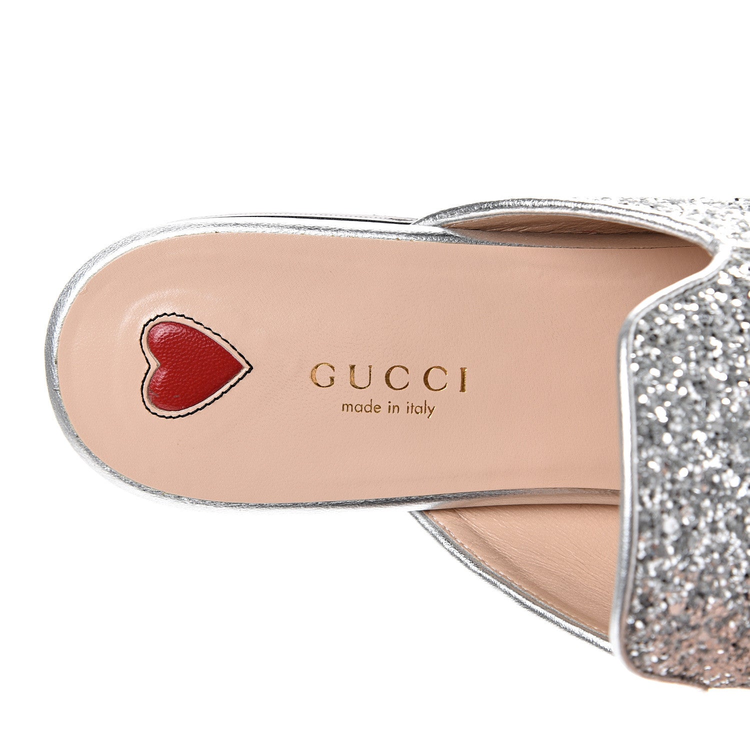 Gucci Glitter Womens Princetown Slippers 40 Silver 7 of 12