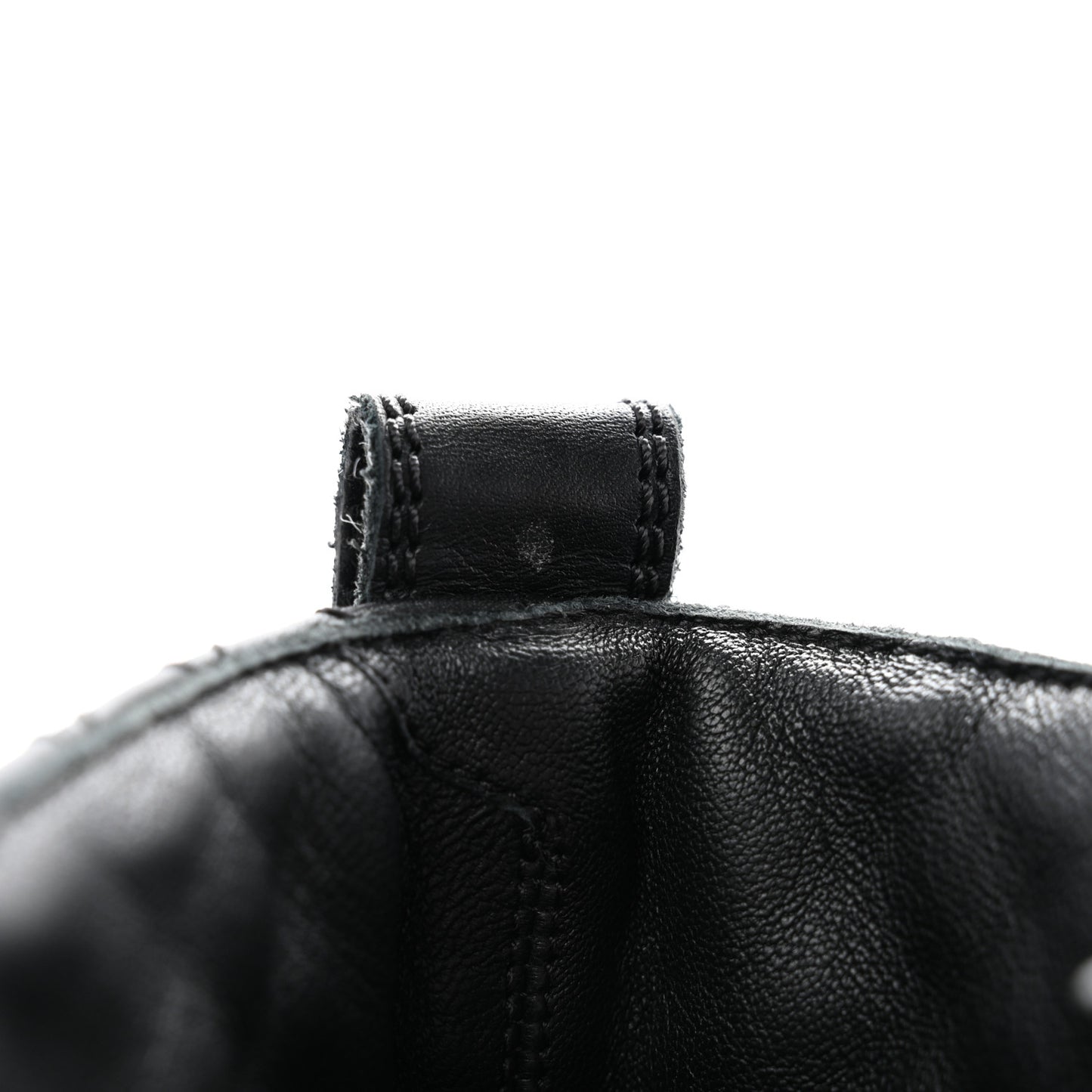 Calfskin Quilted Lace Up Combat Boots 38 Black