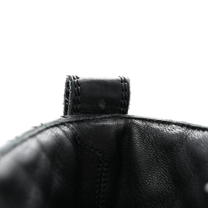 Chanel Calfskin Quilted Lace Up Combat Boots 38 Black 9 of 13