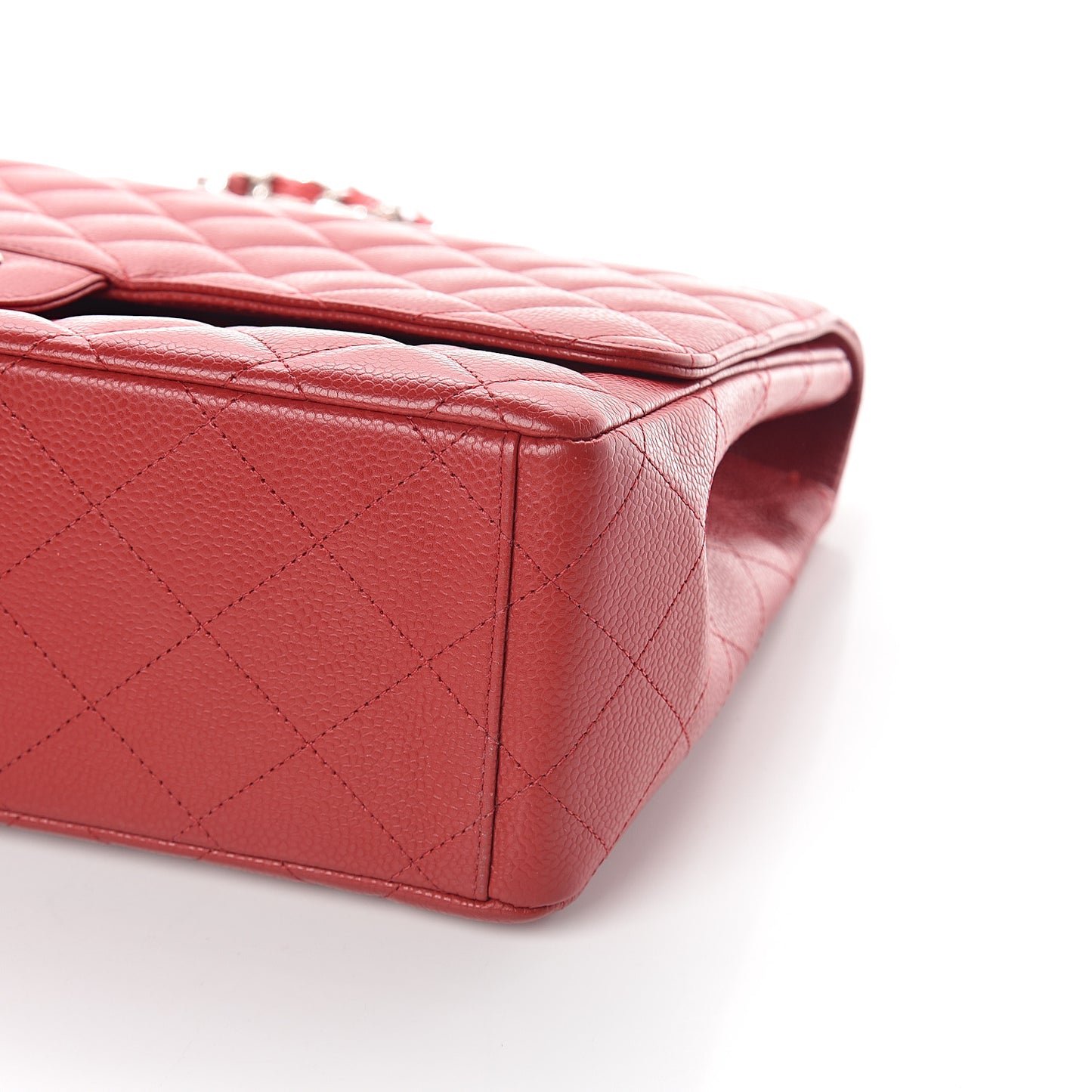 Caviar Quilted Maxi Single Flap Red