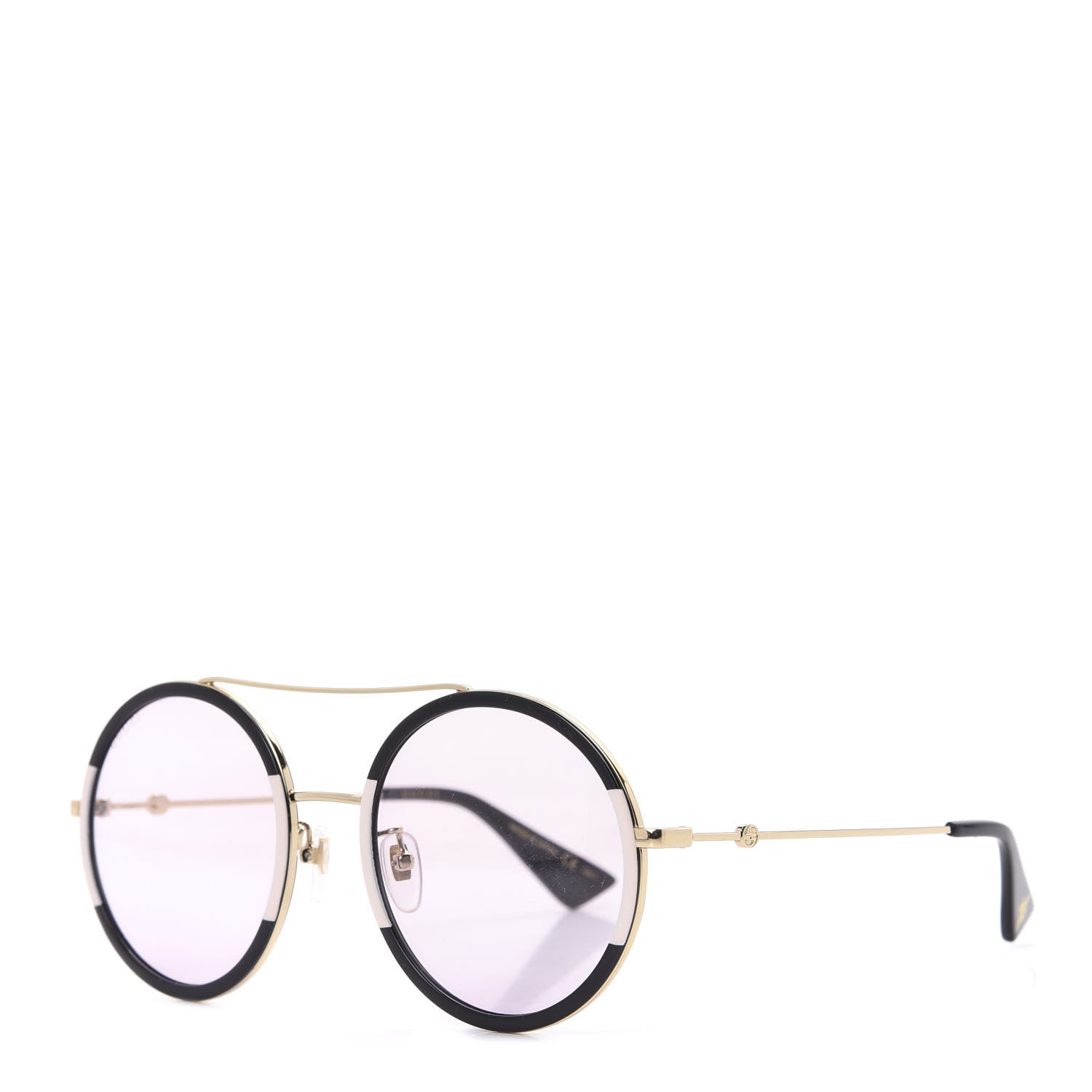 Gucci Round Sunglasses GG 0061S Gold Pink 1 of 8