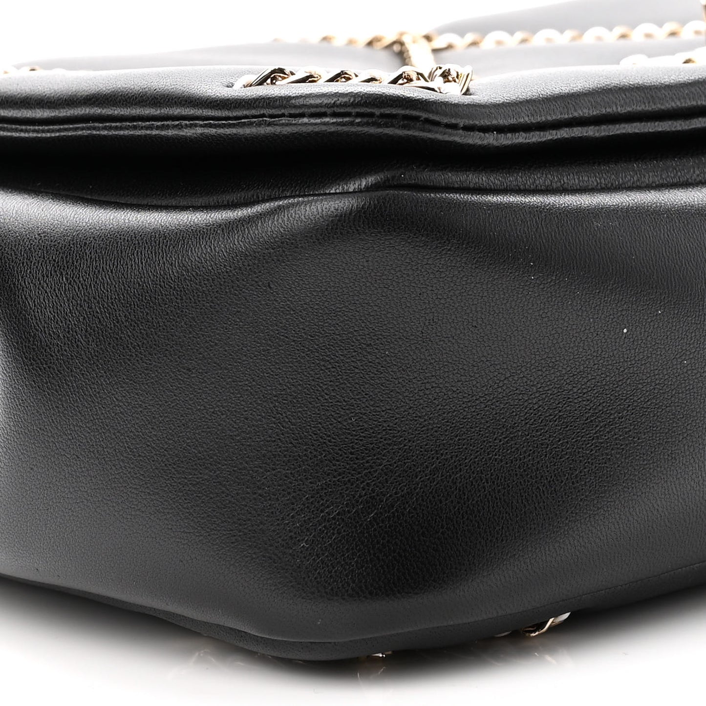 Lambskin Small Entwined Chain Flap Black