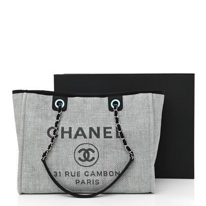 Chanel Woven Straw Raffia Small Deauville Tote Grey 10 of 10