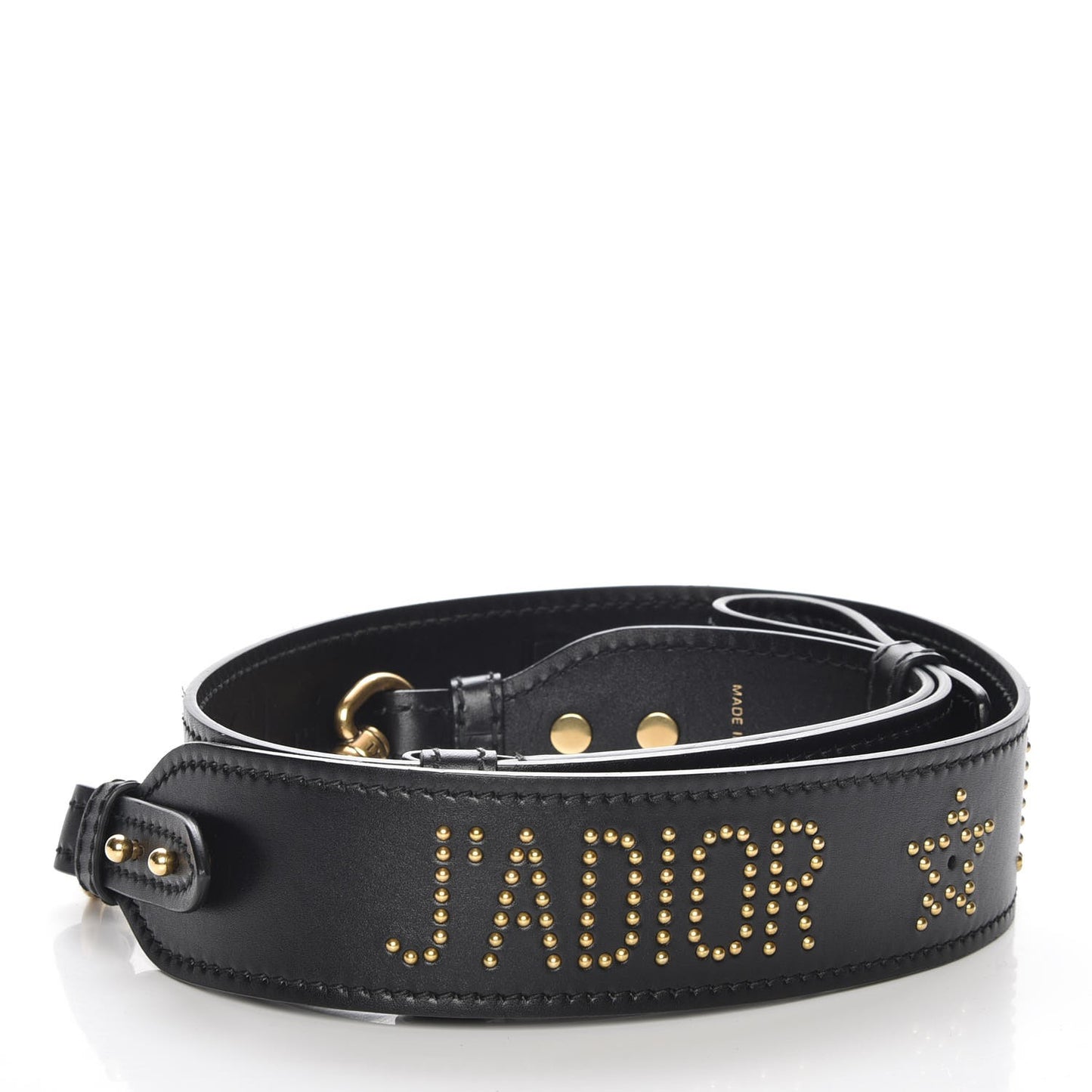 Calfskin Studded J’Adior Shoulder Strap Black