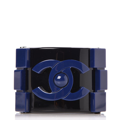 Chanel Plexiglass Lego Boy Cuff Black Blue 1 of 5