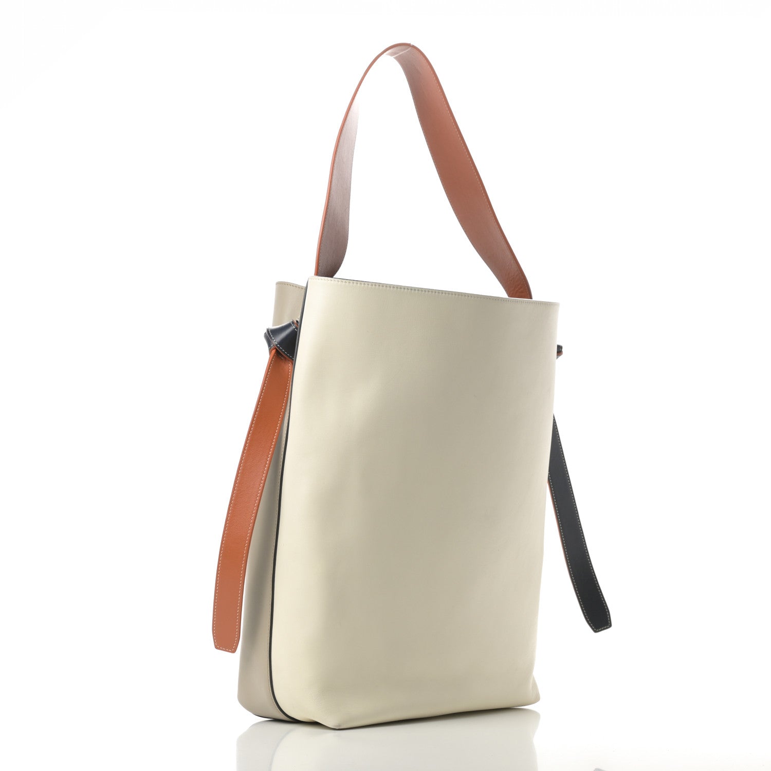 Celine Shiny Smooth Calfskin Small Twisted Cabas Beige White 4 of 12