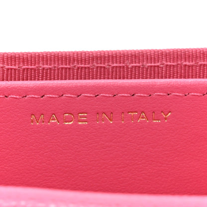 Chanel Caviar Quilted Flap Card Holder On Chain Pink 7 of 14
