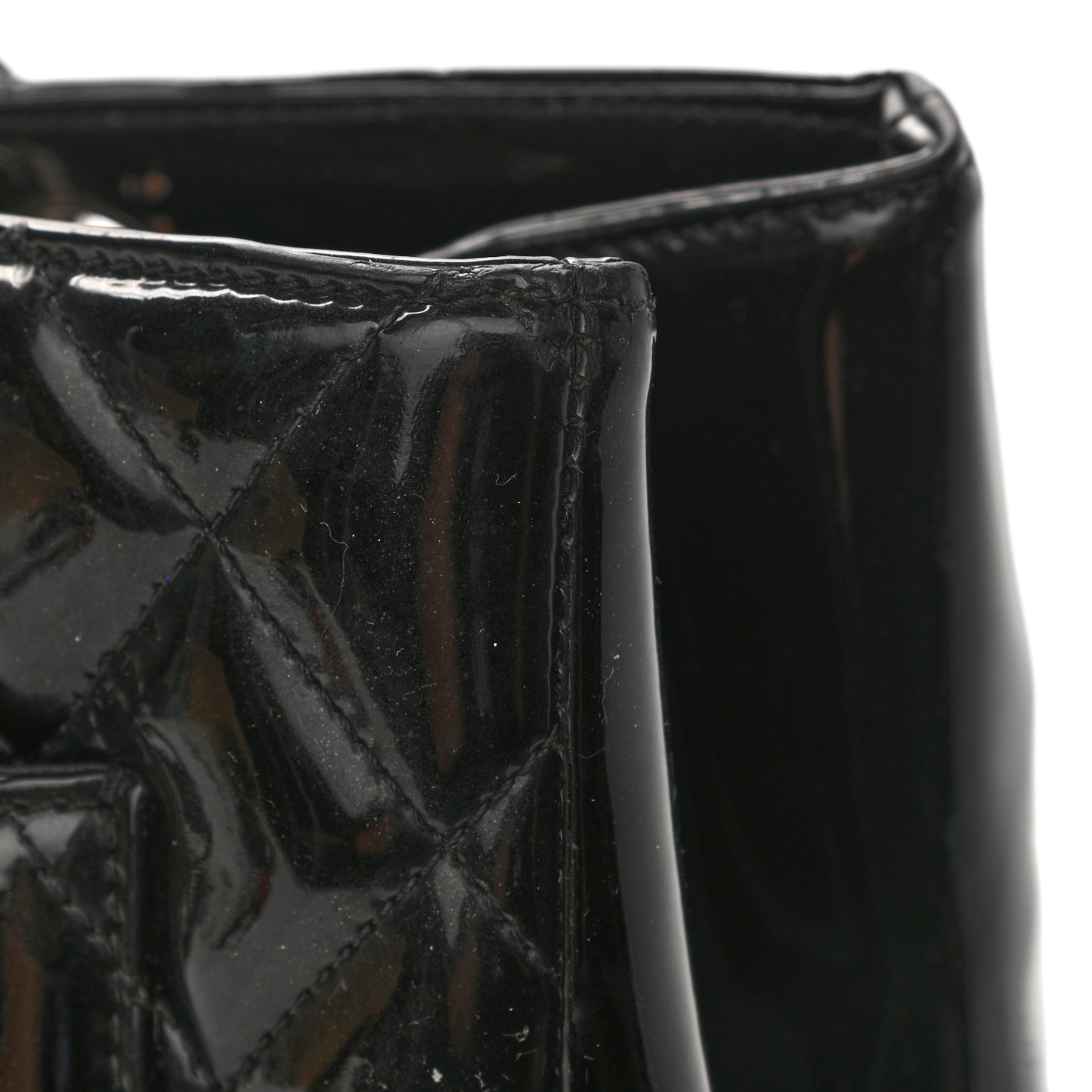 Patent Quilted Grand Shopping Tote GST Black