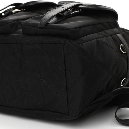 Prada Tessuto Nylon Saffiano Vela Quilted Backpack Black 9 of 9