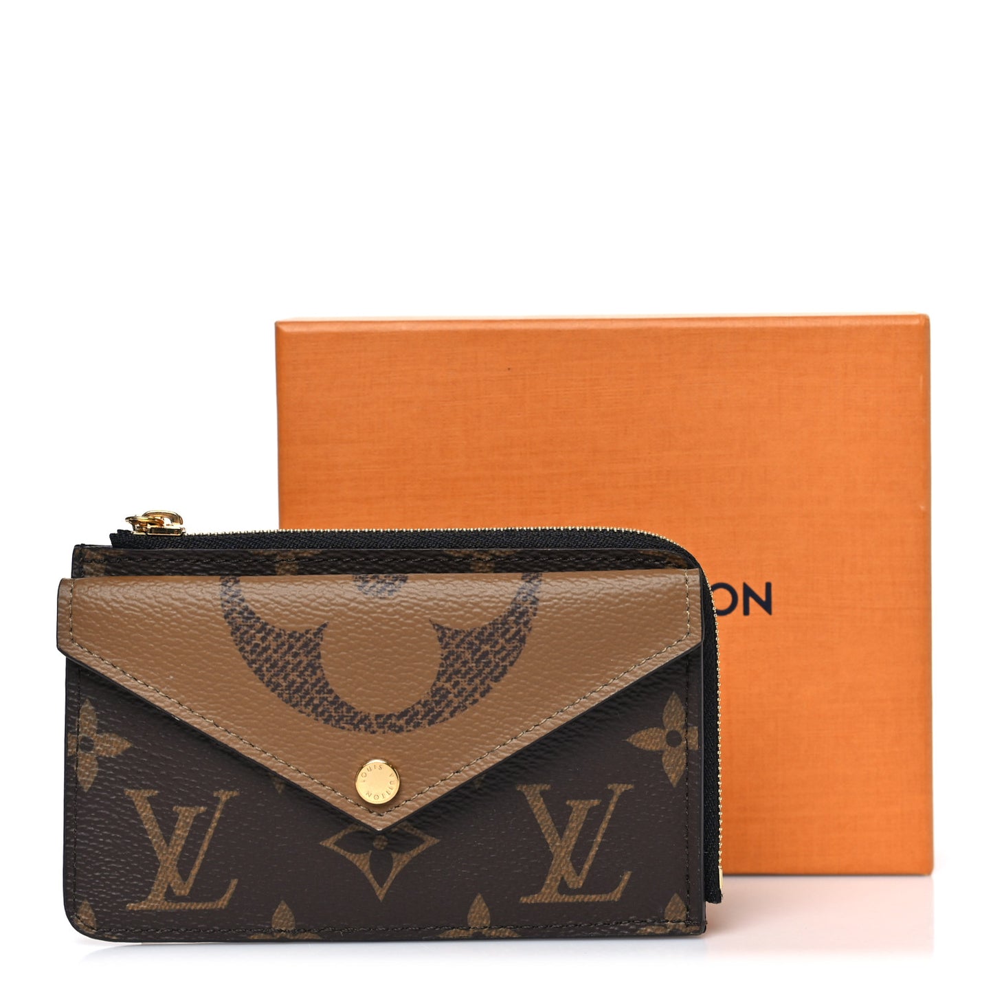 Reverse Monogram Recto Verso Card Holder Brown