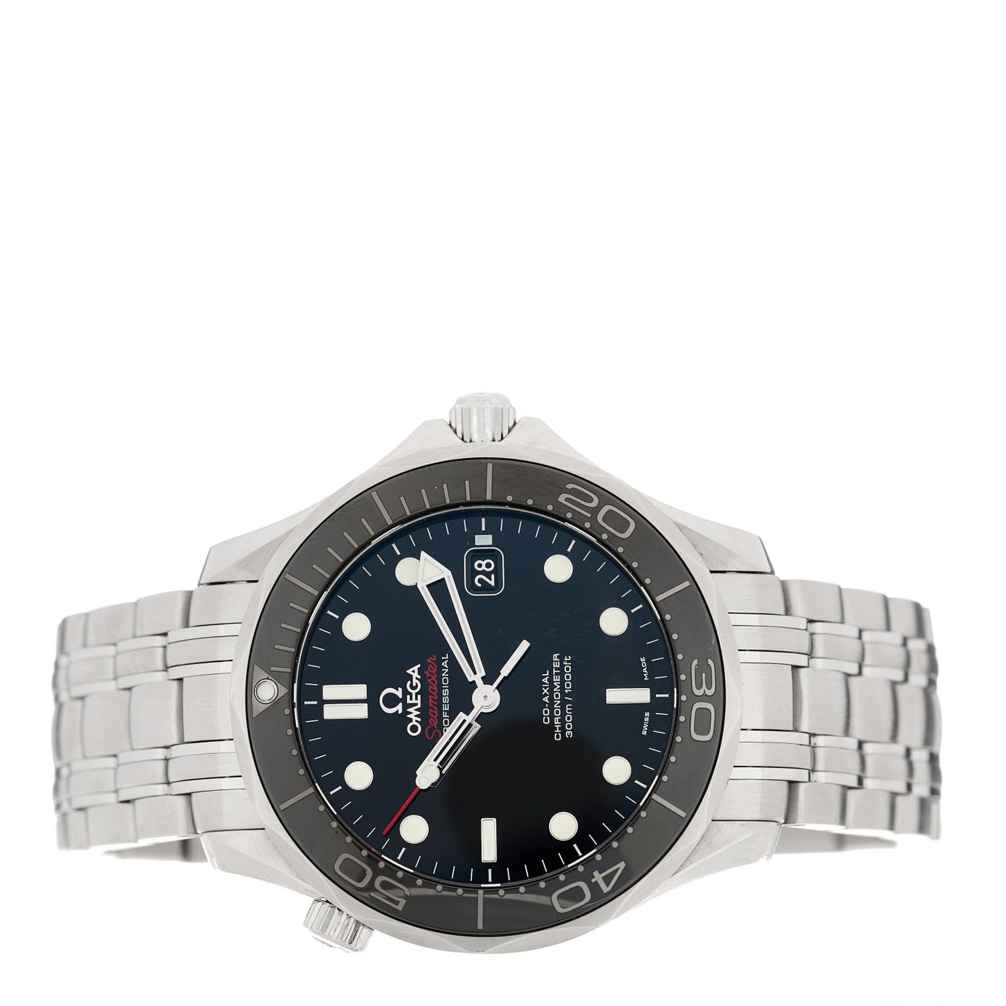 Stainless Steel 41mm Seamaster Professional Co-Axial Diver Automatic Watch Black 212.30.41.20.01.003