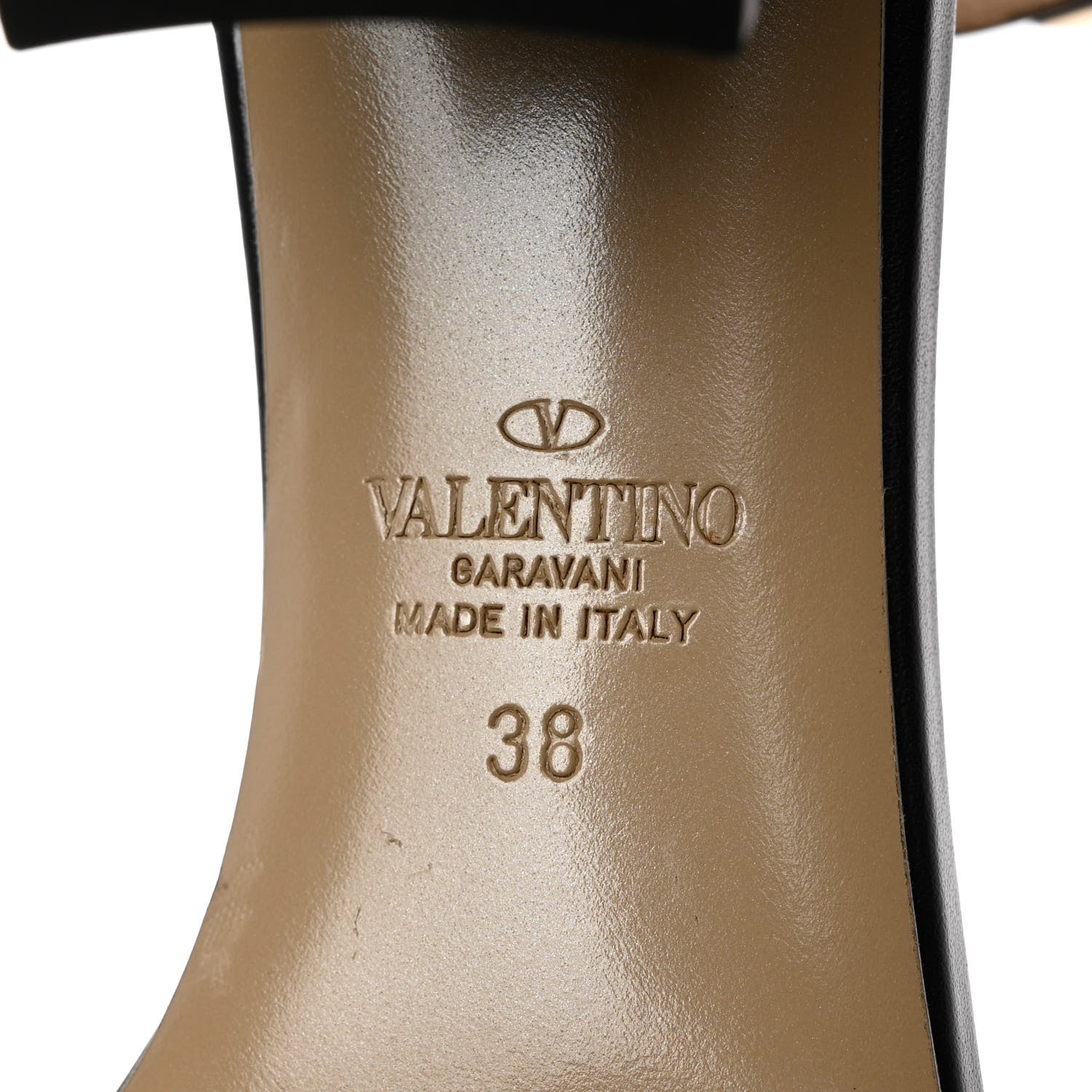 Valentino Garavani Pebbled Calfskin Rockstud Ankle Strap 60mm Sandals 38 Black 7 of 8