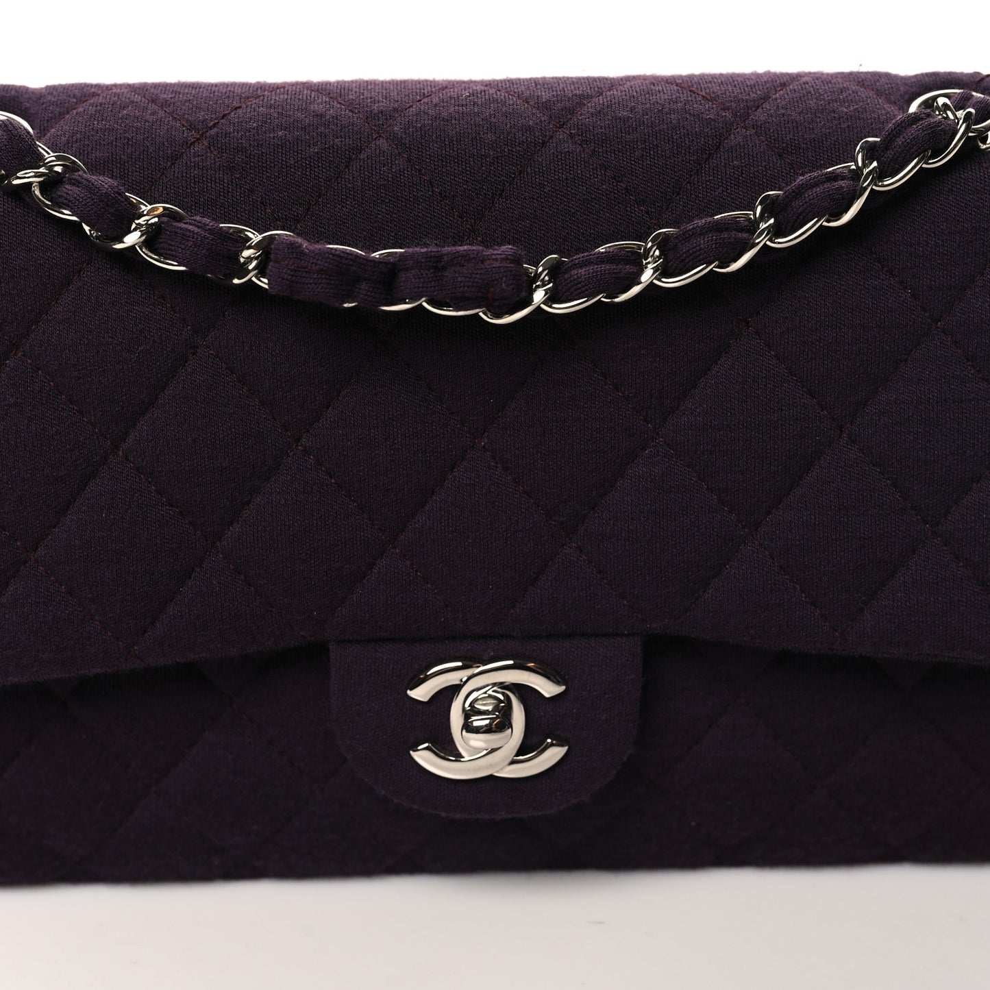 Jersey Quilted Medium Double Flap Purple