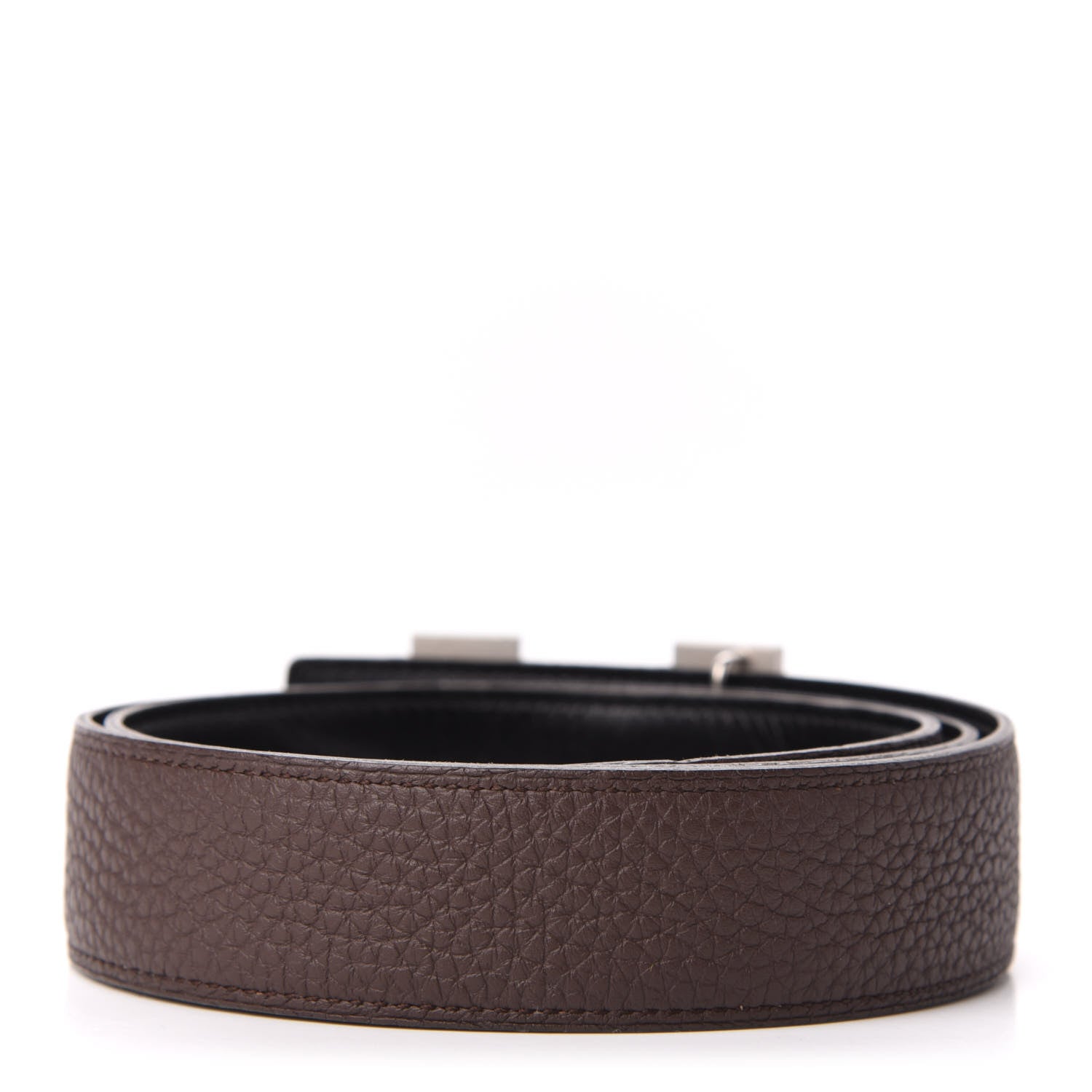 Hermes Box Togo 32mm H Belt 85 Black Chocolate 2 of 5