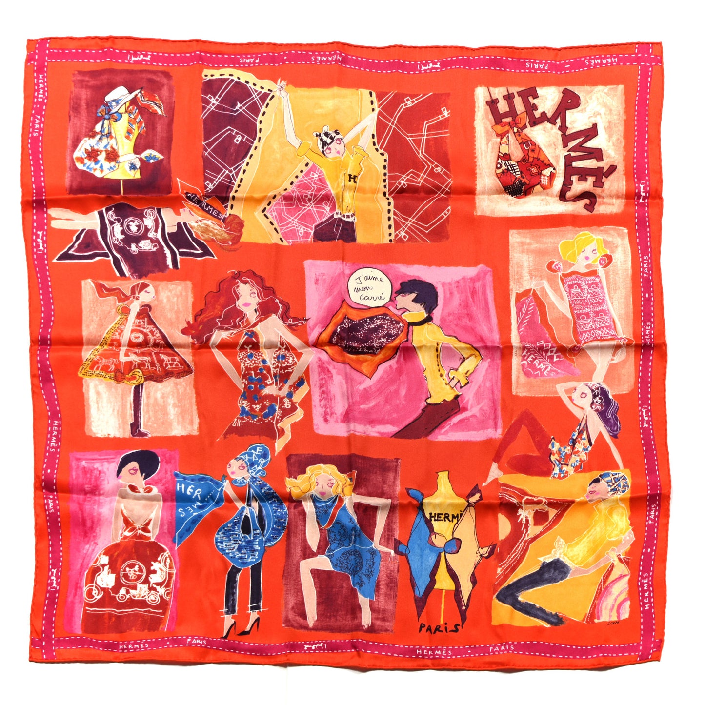 Silk J'aime Mon Carre Scarf 70