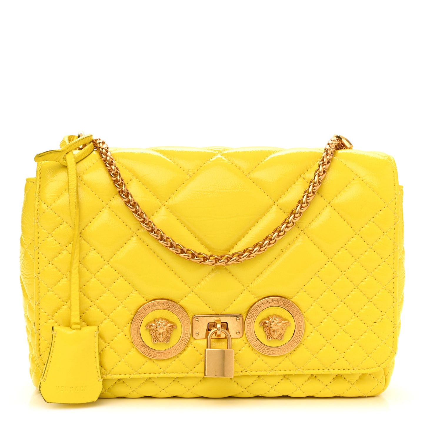 Nappa Quilted Icon Shoulder Bag Yellow