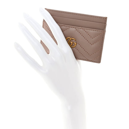 Gucci Calfskin Matelasse GG Marmont Card Holder Porcelain Rose 2 of 7