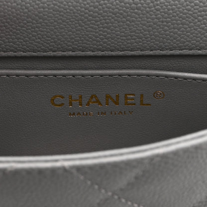 Chanel Caviar Quilted Mini Sweetheart Rectangular Flap Light Grey 6 of 10