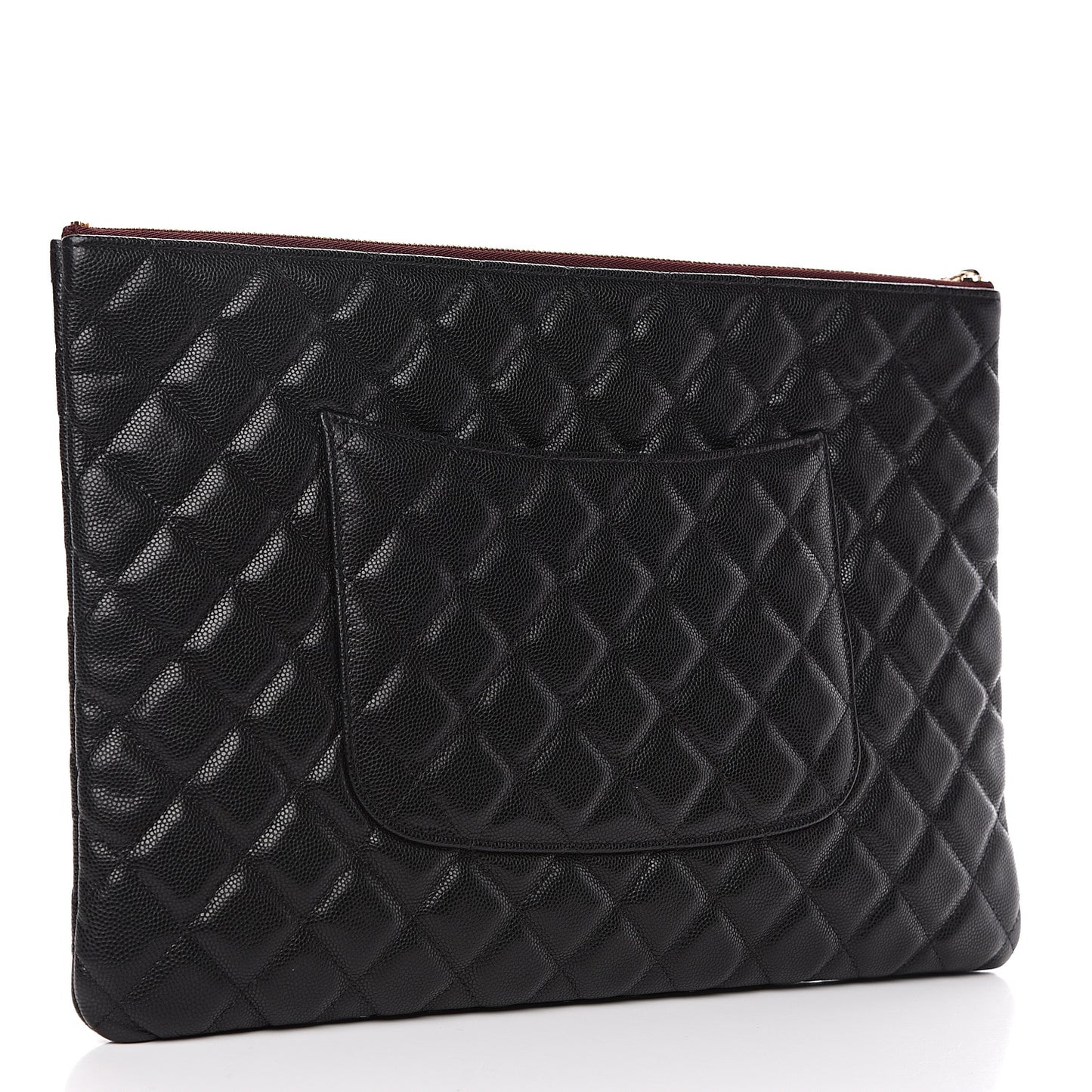 Caviar Quilted Large Cosmetic Case Black