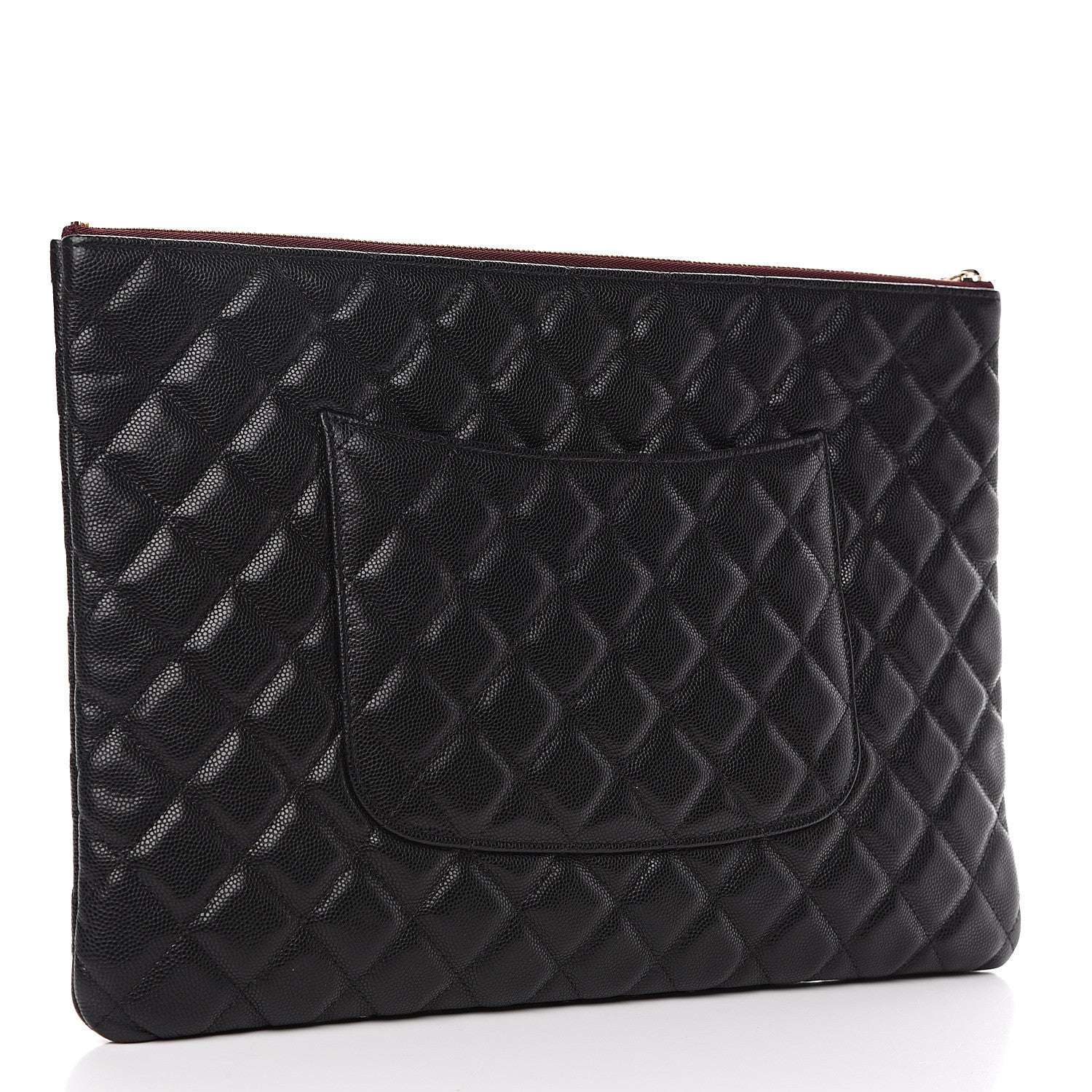 Chanel Caviar Quilted Large Cosmetic Case Black 2 of 8