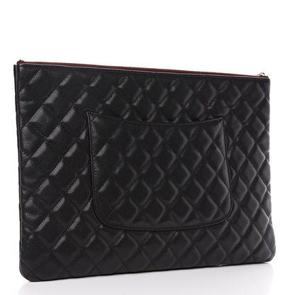 Chanel Caviar Quilted Large Cosmetic Case Black 2 of 8