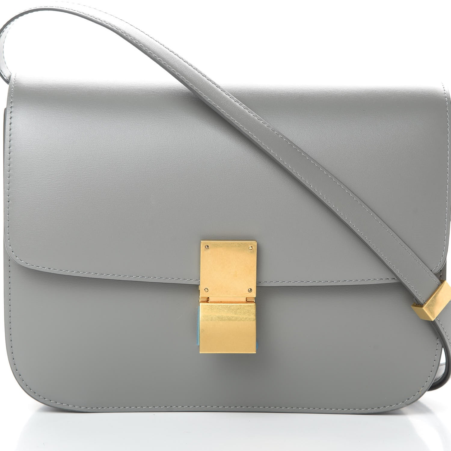 Celine Box Calfskin Medium Classic Box Flap Bag Zinc 8 of 11