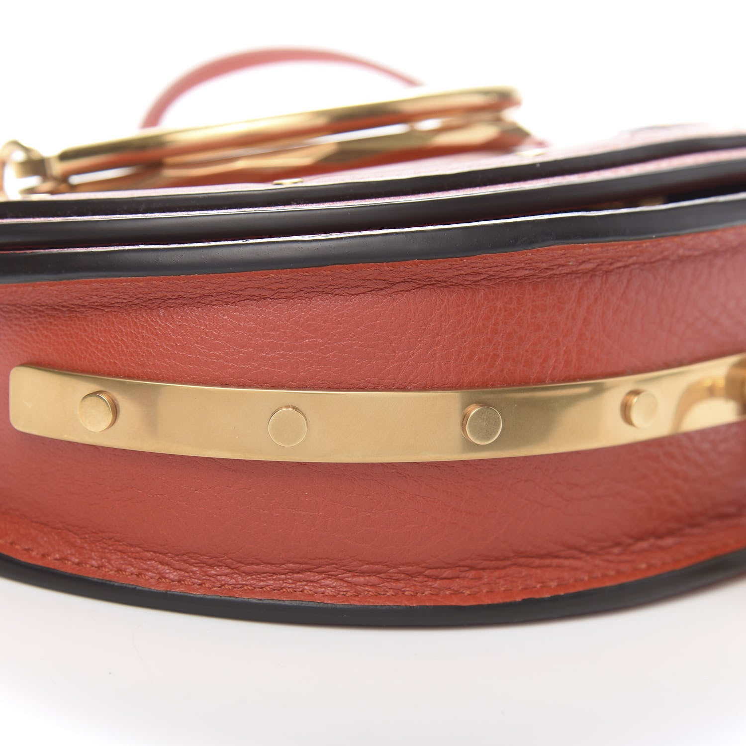 Chloe Calfskin Small Nile Bracelet Minaudiere Bag Earthy Red 7 of 9