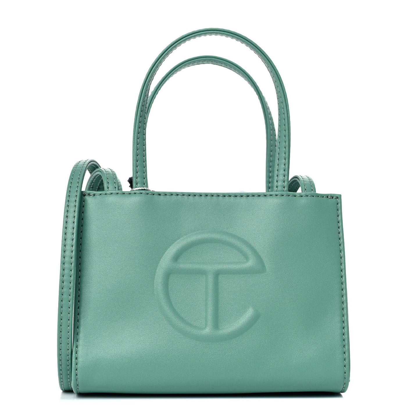 Vegan Leather Small Shopping Bag Sage