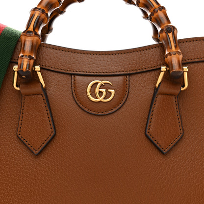 Gucci Textured Dollar Calfskin Web Small Diana Tote Bag Cuir Black 8 of 14