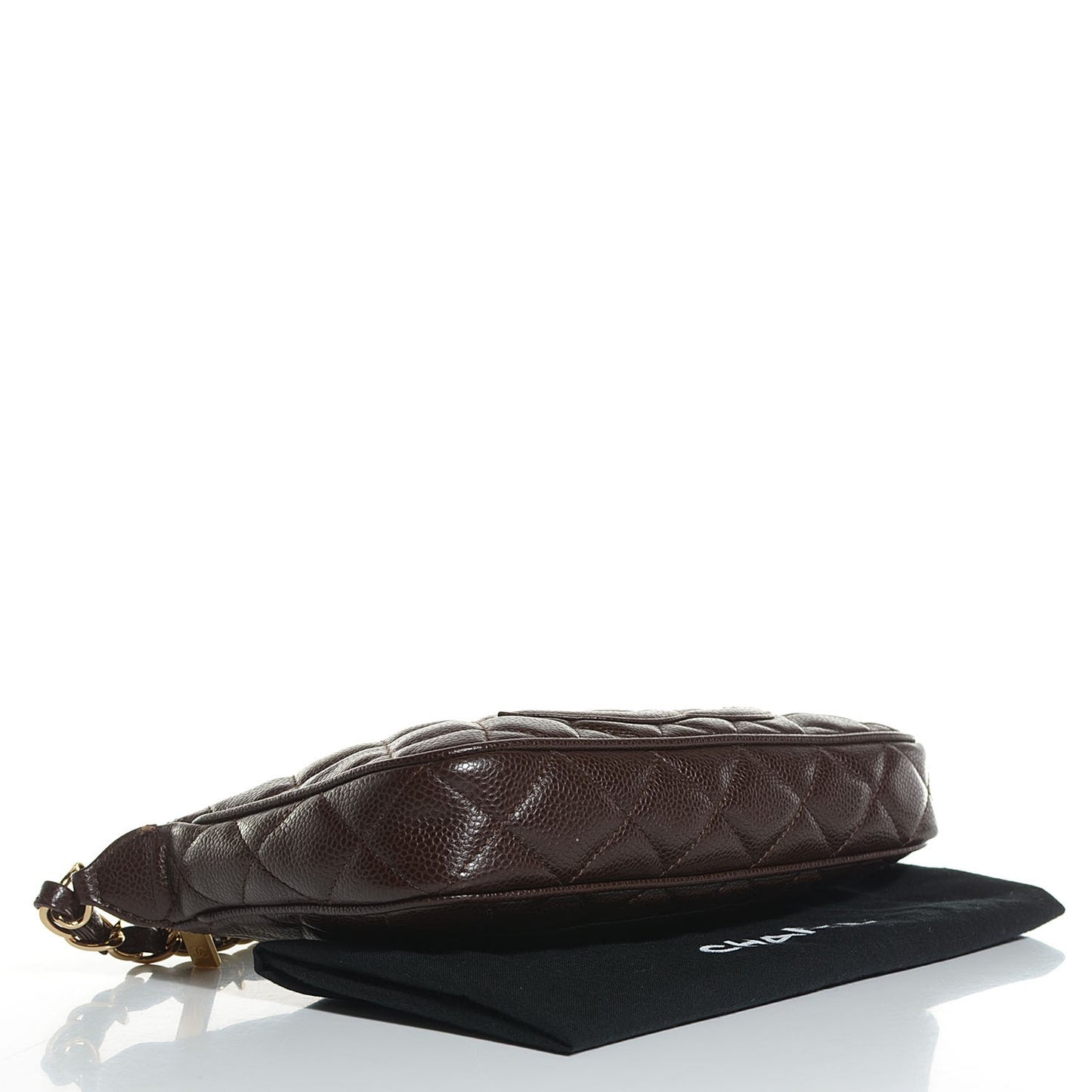 Caviar Quilted Pochette Brown