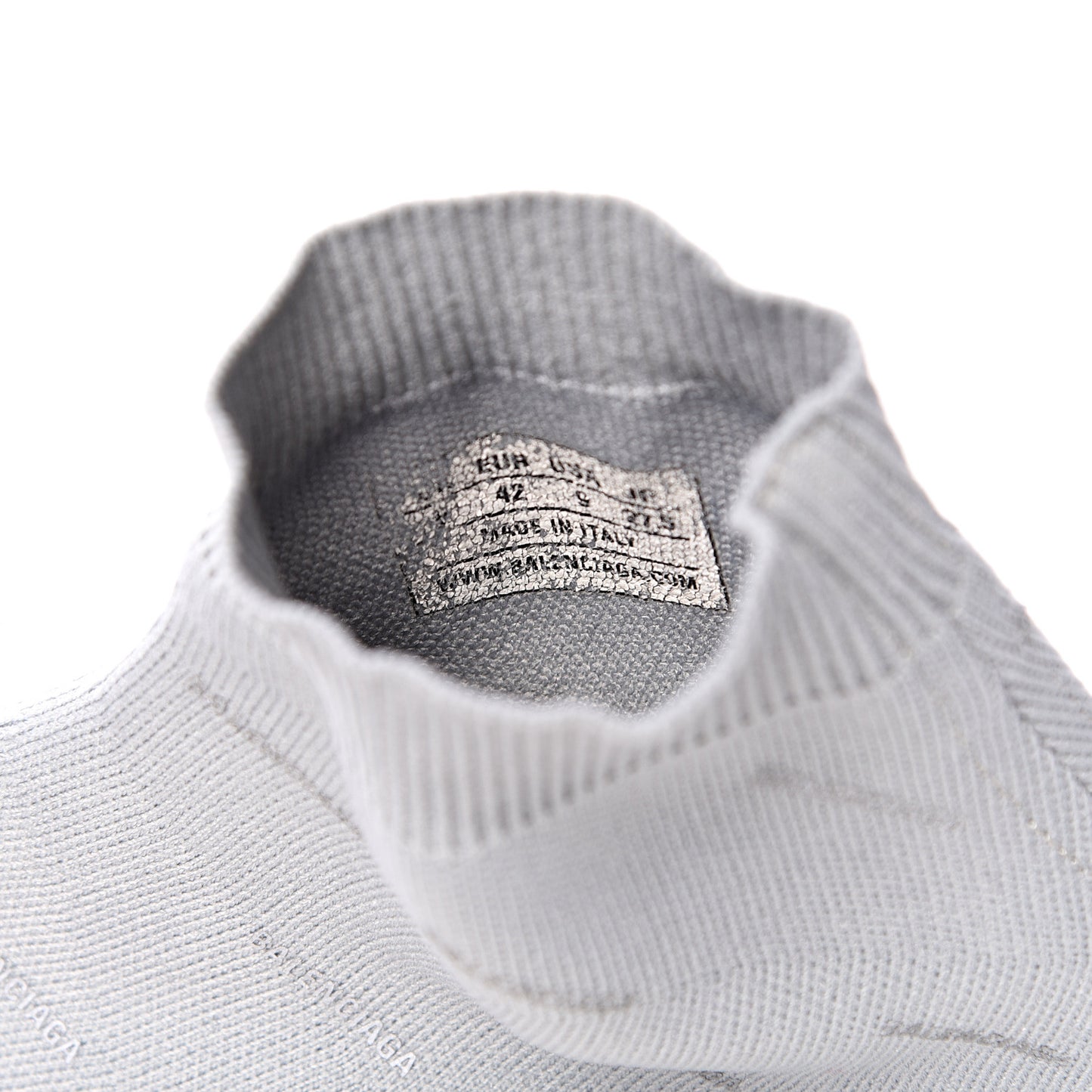 Neoprene Knit Allover Logo Mens Speed Sneakers 42 Grey
