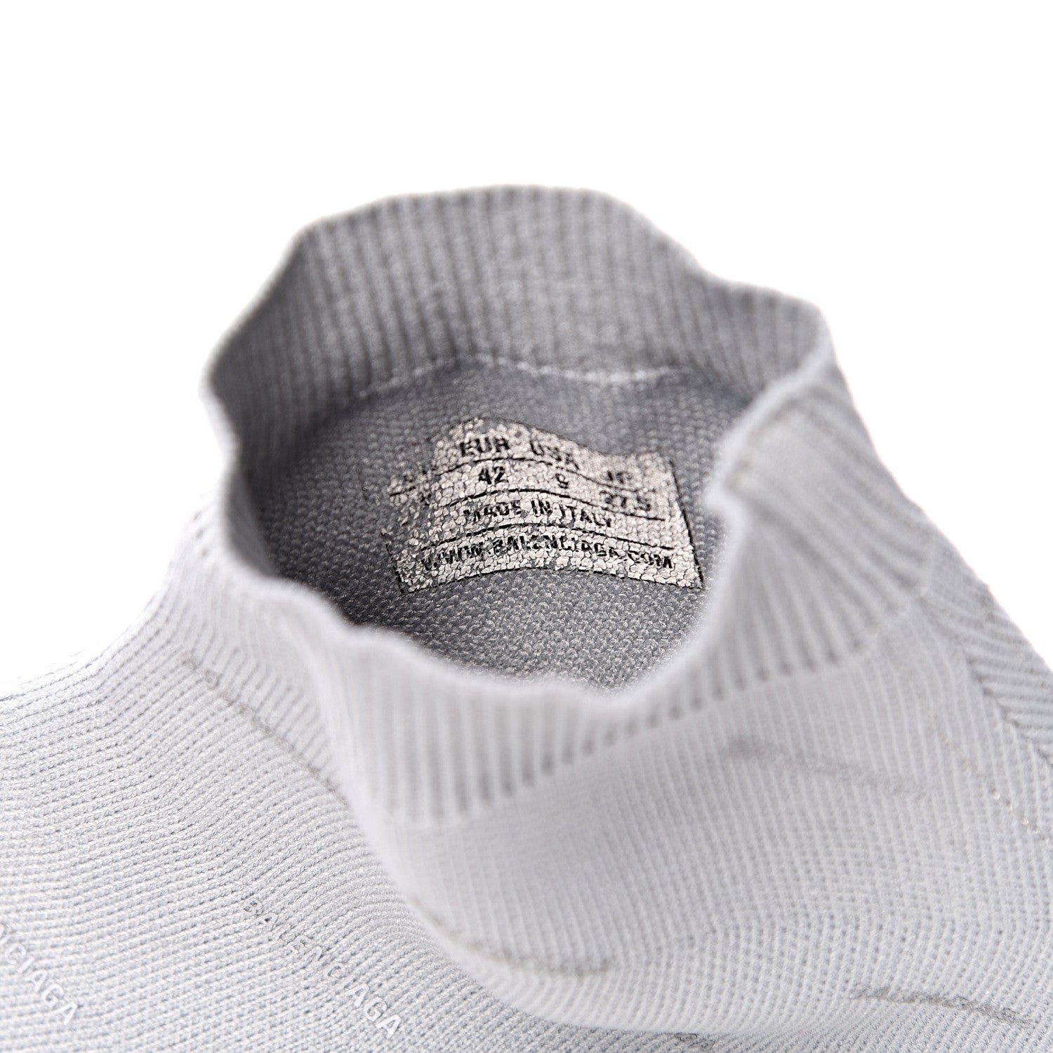 Balenciaga Neoprene Knit Allover Logo Mens Speed Sneakers 42 Grey 7 of 7