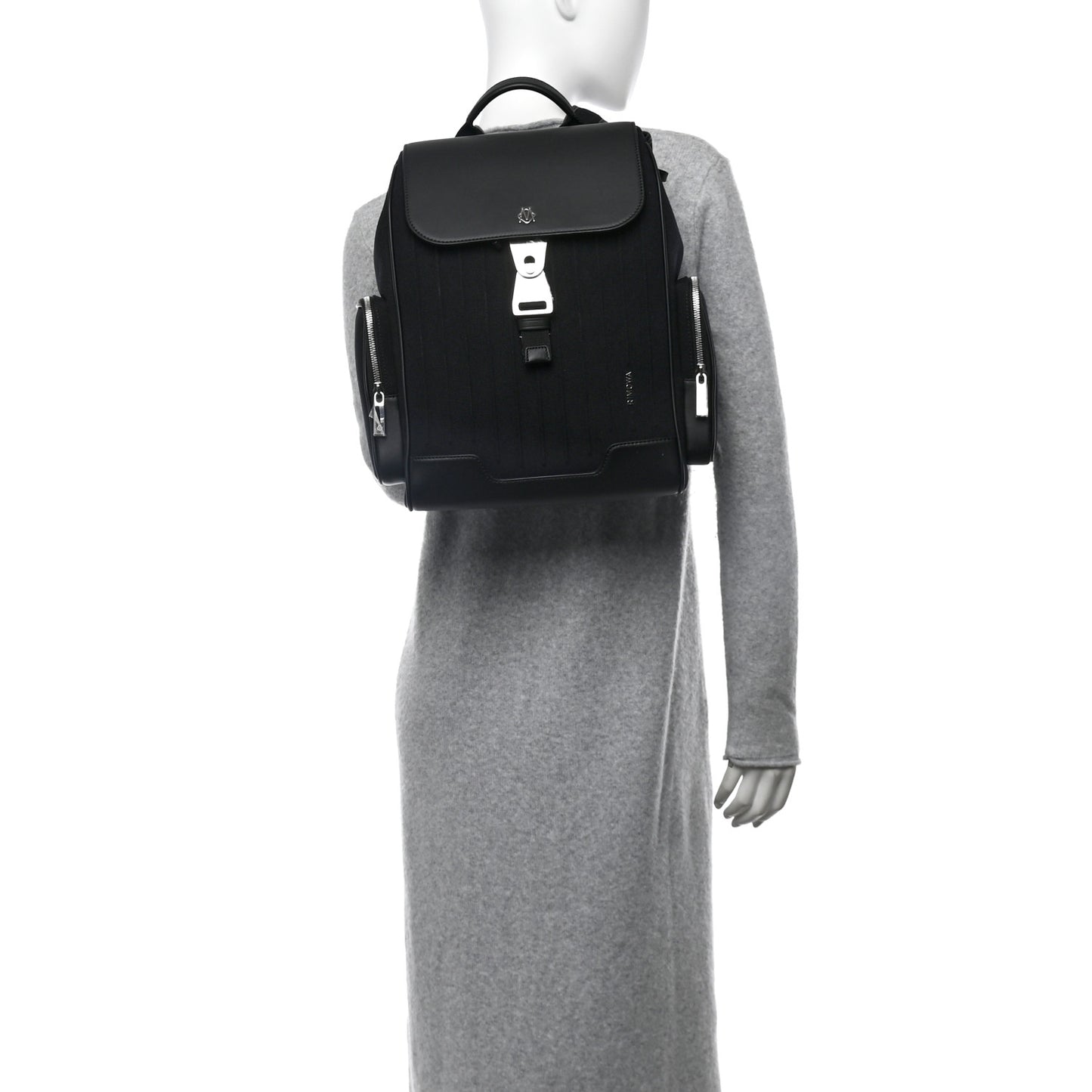 Canvas Calfskin Never Still Small Backpack Black