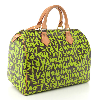 Louis Vuitton Monogram Graffiti Speedy 30 Green 3 of 11